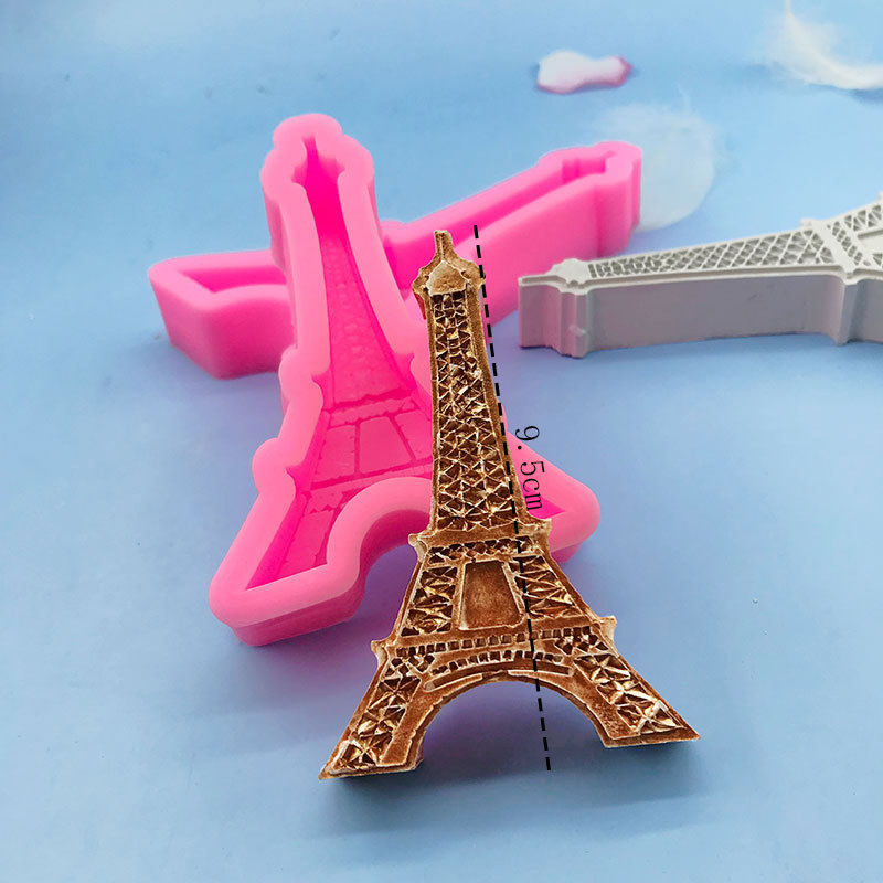 Silicone mold in the shape of the Eiffel Tower in Paris, chocolate cake decoration tool, resin plaster candle mold pic 4