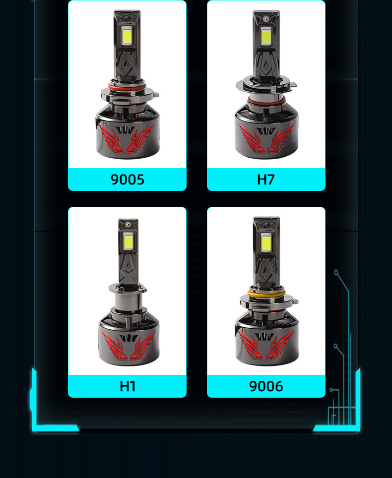 汽车激光大灯强光高亮LED车灯远光近光一体透镜超亮灯泡详情9