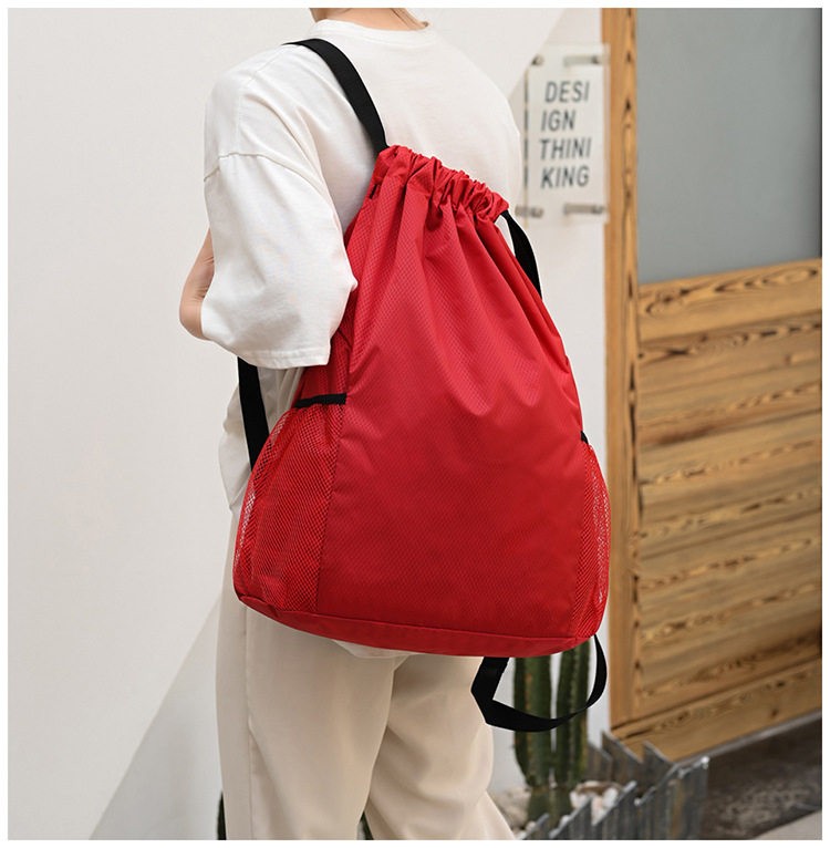 定LOGO束口袋双肩包男女2022新款背包大容量抽绳健身运动篮球包详情20