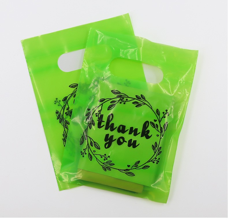 谢谢你卡通手提袋彩色饰品袋服装包装塑料袋平口袋可爱便携袋详情9