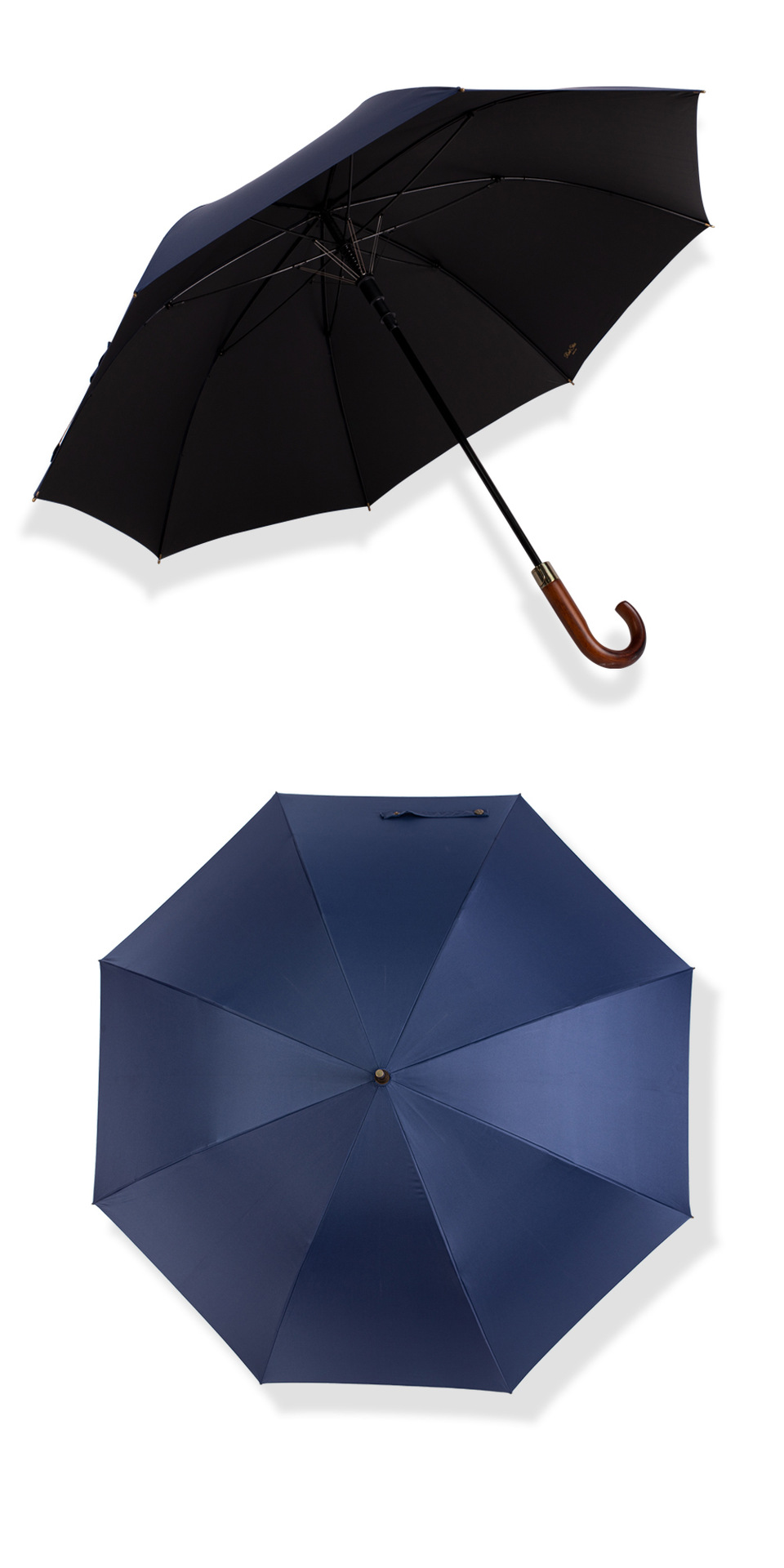 星宝新款大弯柄长伞27寸8骨黑胶雨伞可印刷logo商务伞防晒太阳伞详情15