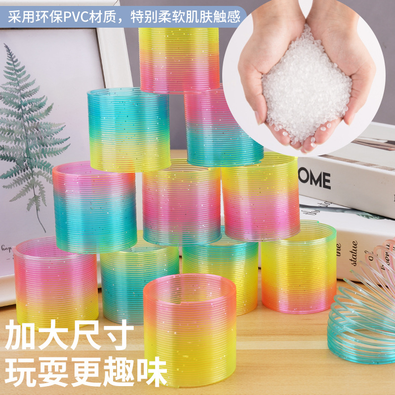 521A model small rainbow ring Spring ring Seven-color small magic hula hoop 5.2*5CM lantern plastic wholesale pic 13