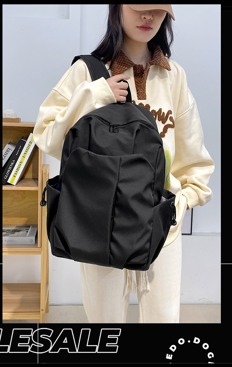 跨境新款双肩包大容量男女学生书包简约休闲短途出差商务电脑包详情30