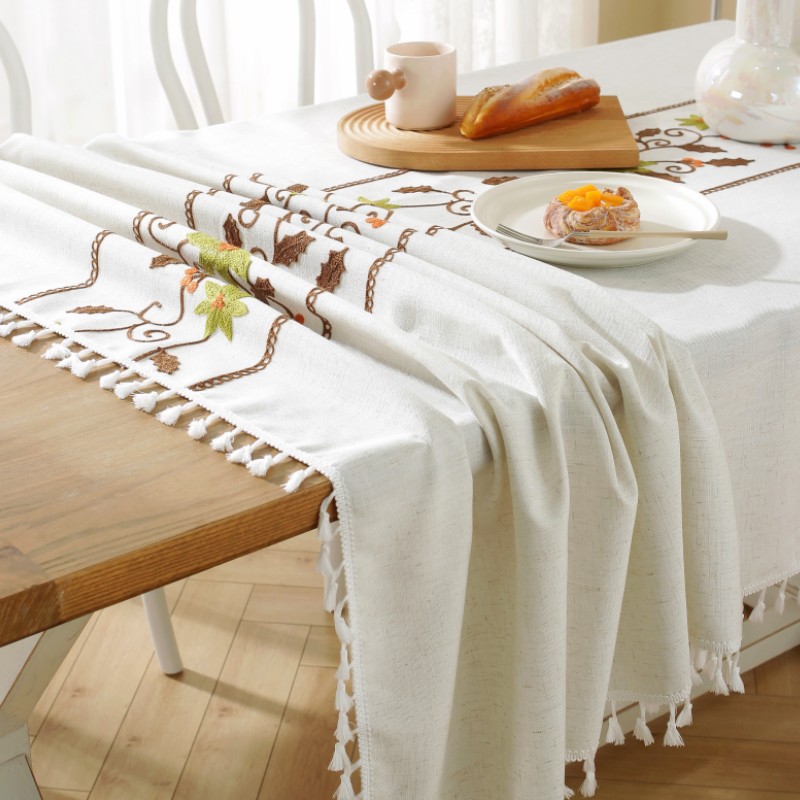 乐轩秀红色新年圣诞节桌布提花加厚轻奢高级氛围感长方形餐桌台布详情68