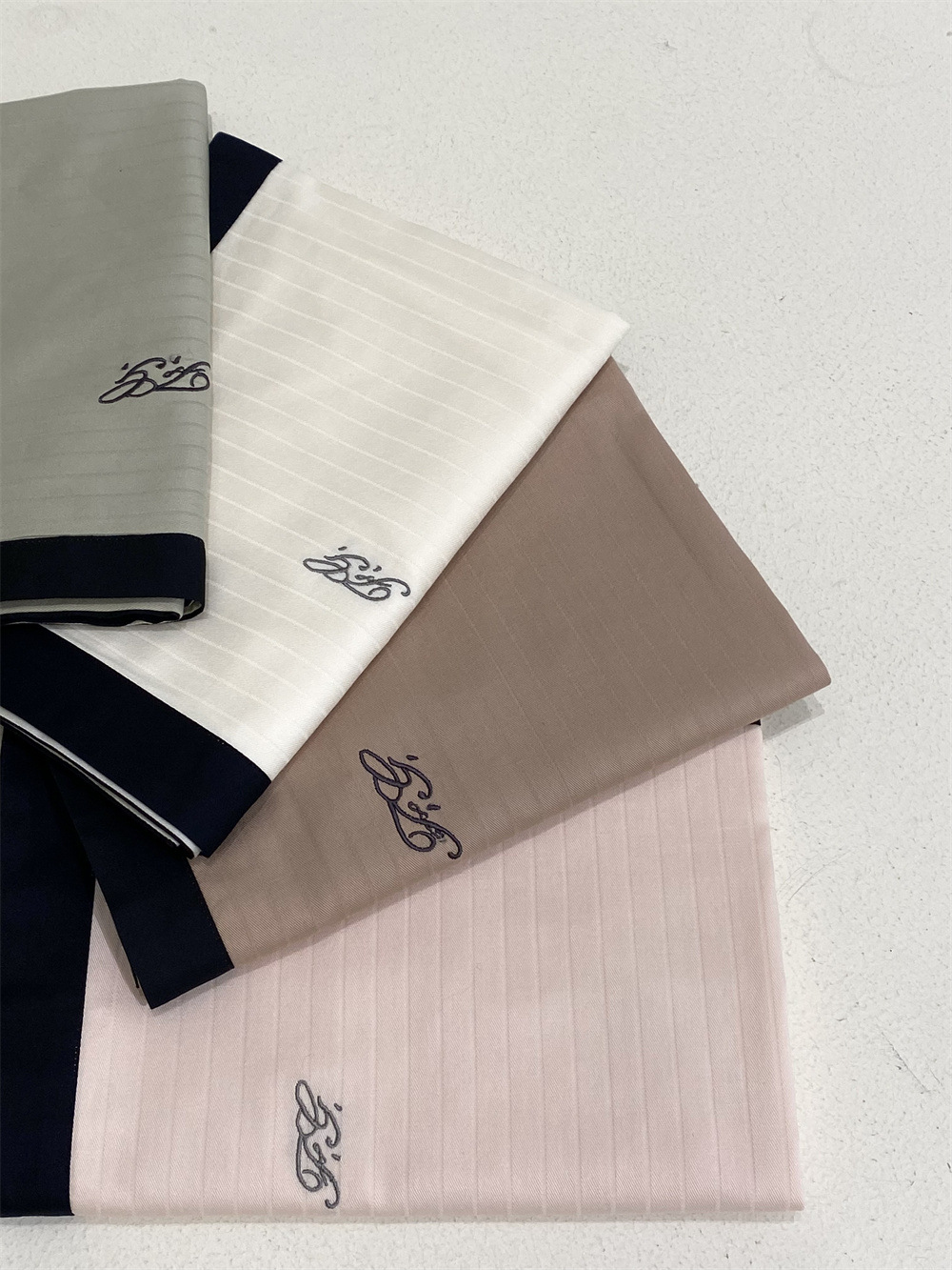 提花四件套A类芙蕾雅简字母刺绣四季款全棉被套床品详情9