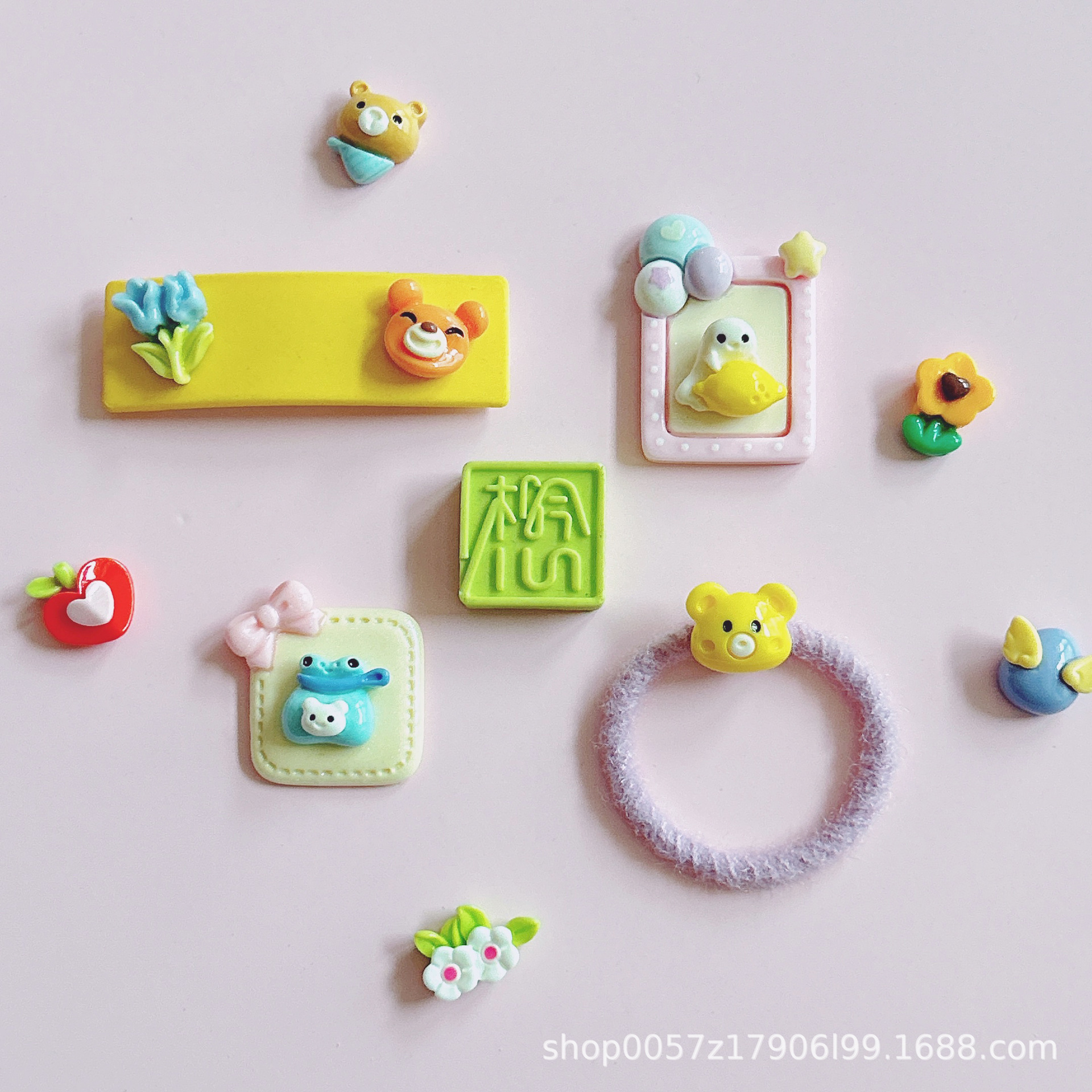 XN Cute mini bear hair flower lucky bag accessories, handcrafted small decorative materials and accessories pic 8