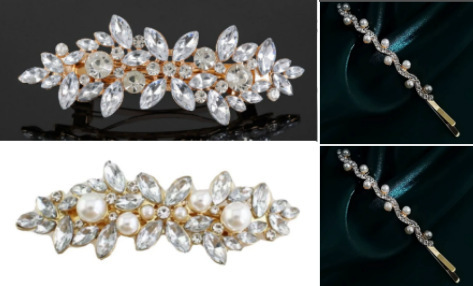 Wholesale of new cross-border elegant and stylish spring clips, alloy hair clips, rhinestone, Korean version of the back of the head ponytail clip headwear pic 42