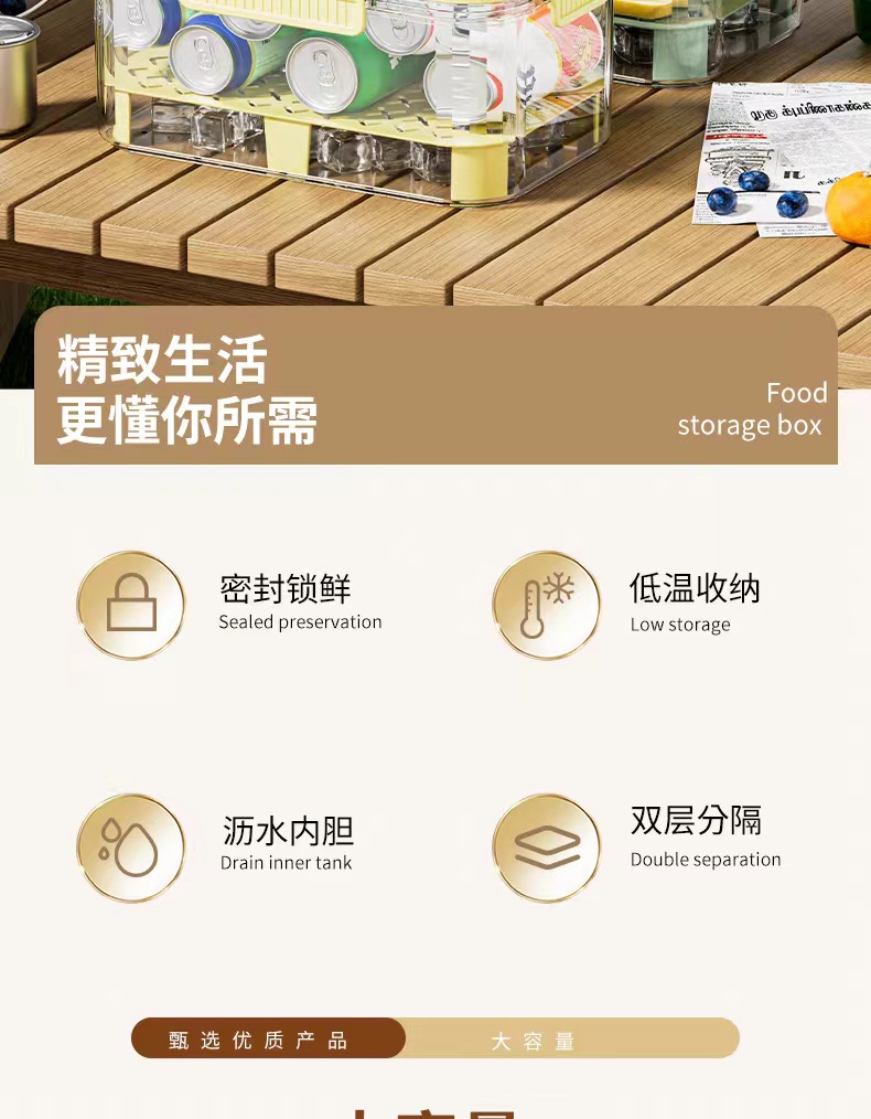 手提保鲜盒户外露营野餐盒外出便携移动食品收纳盒冰箱水果便当盒详情7