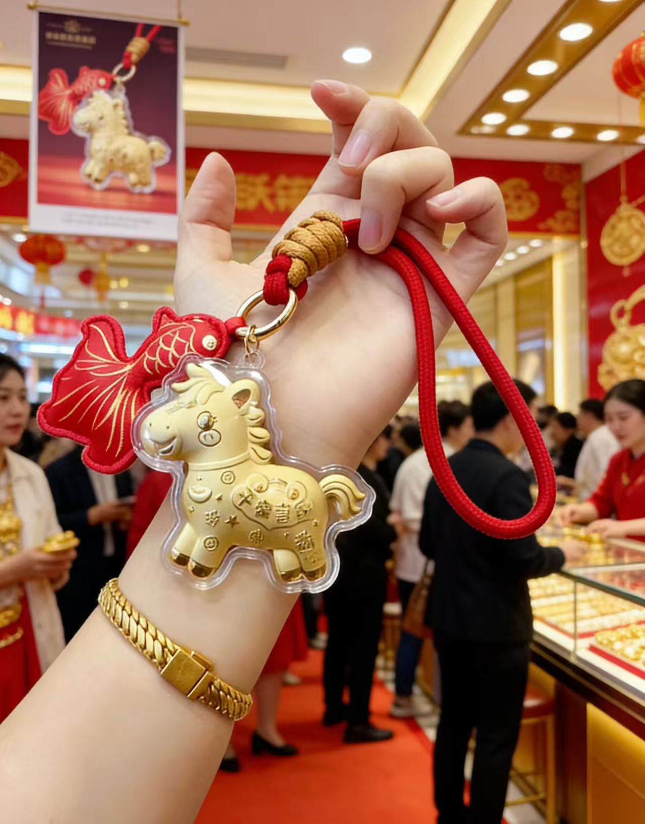 2026马年足金999马上有钱手机挂饰包包手机链挂饰钥匙扣挂件礼品详情6