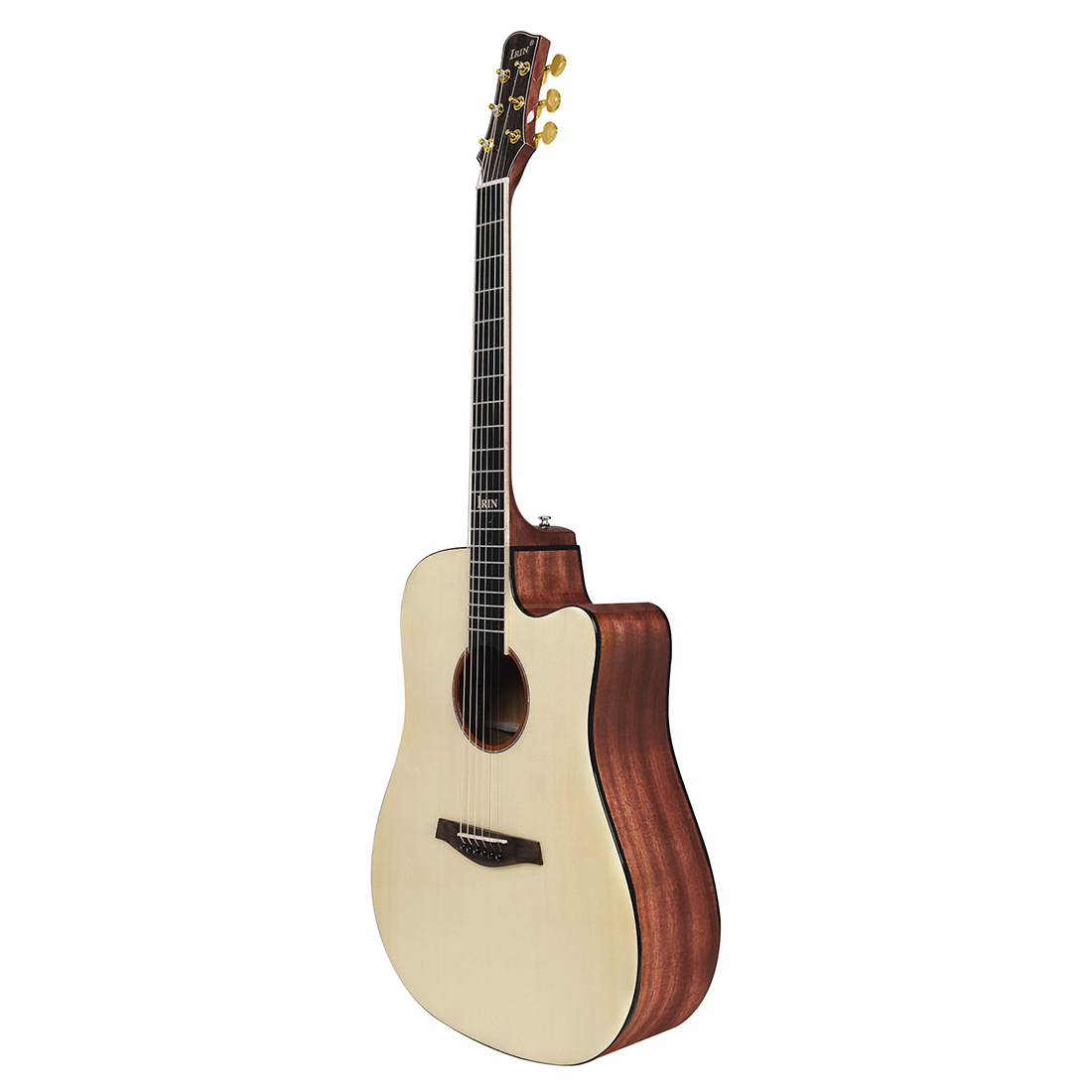 IRIN高端41寸民谣木吉他D型桶桃木芯云杉亮光吉他成人初学者乐器详情13