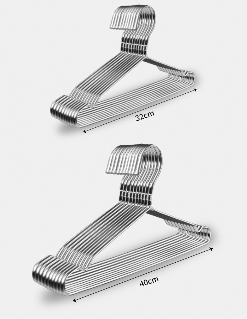 不锈钢衣架家用加粗无痕挂衣服防滑家居凉晾衣架子晒衣挂衣服跨境详情19