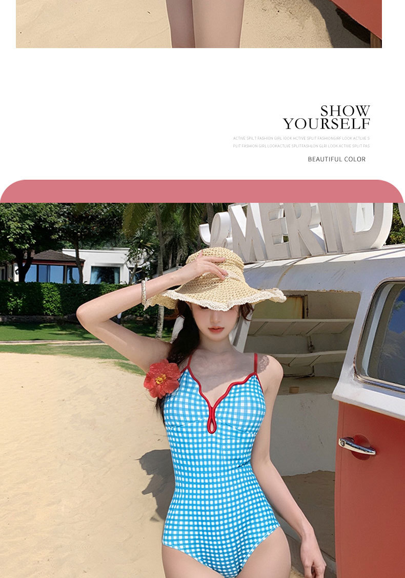 The 2026 new bestseller, conservative, slimming and sexy one-piece halter suit for hot spring soaking, Thai high-end sleeveless swimsuit for women, 125662 pic 9