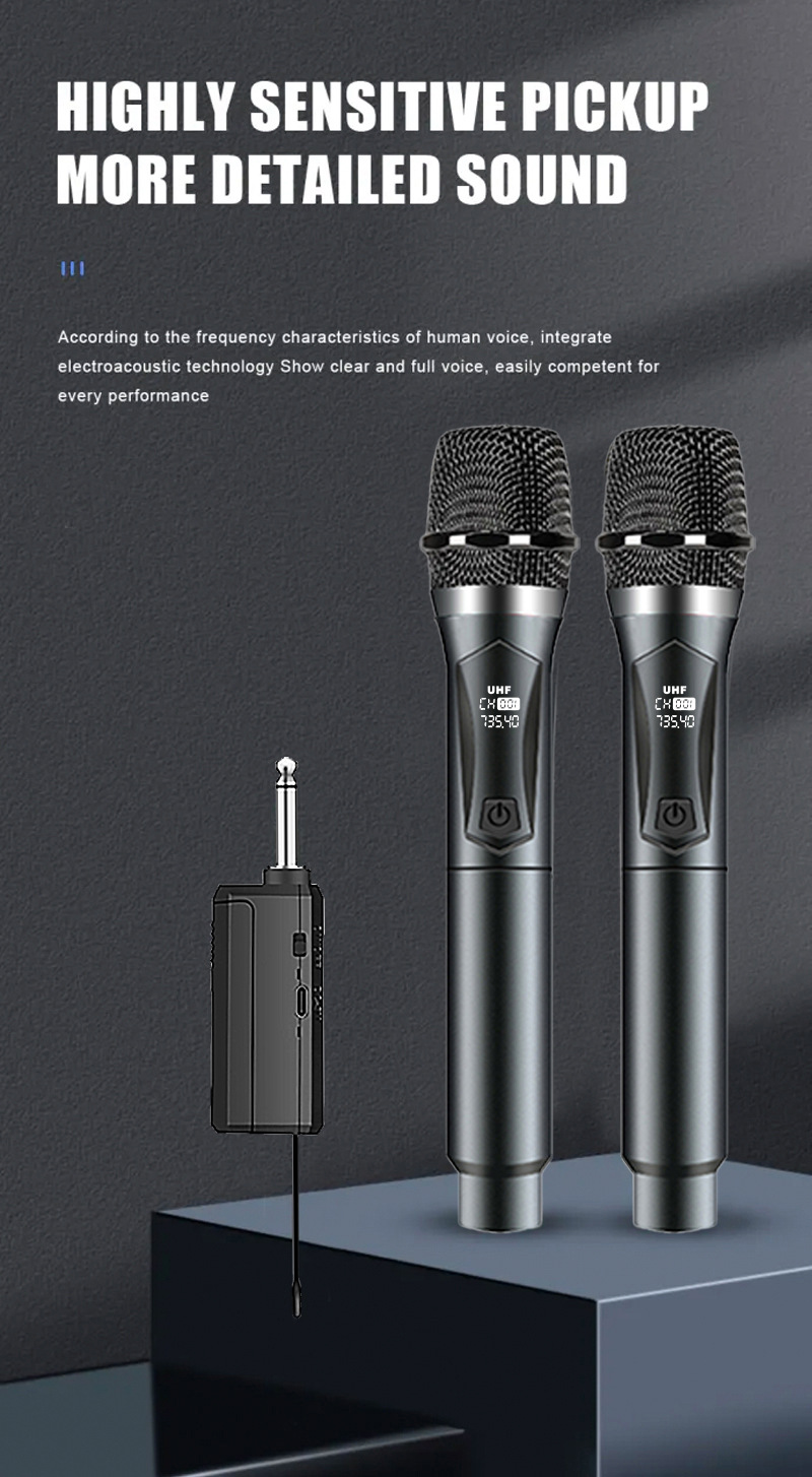 跨境U段无线话筒家庭唱K歌舞台音响KTV大音量专业手持无线麦克风详情1