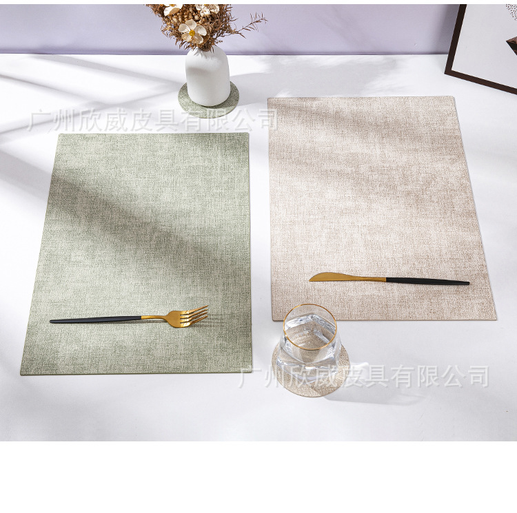 餐桌垫皮革布纹杯垫防烫耐高温隔热垫可水洗厨房餐垫定制防水防油详情19