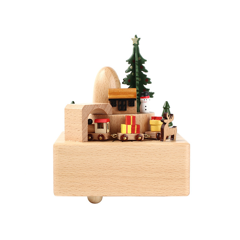 木质手工创意音乐盒儿童生日礼物旋转木马女孩跳舞八音盒跨境出口详情13