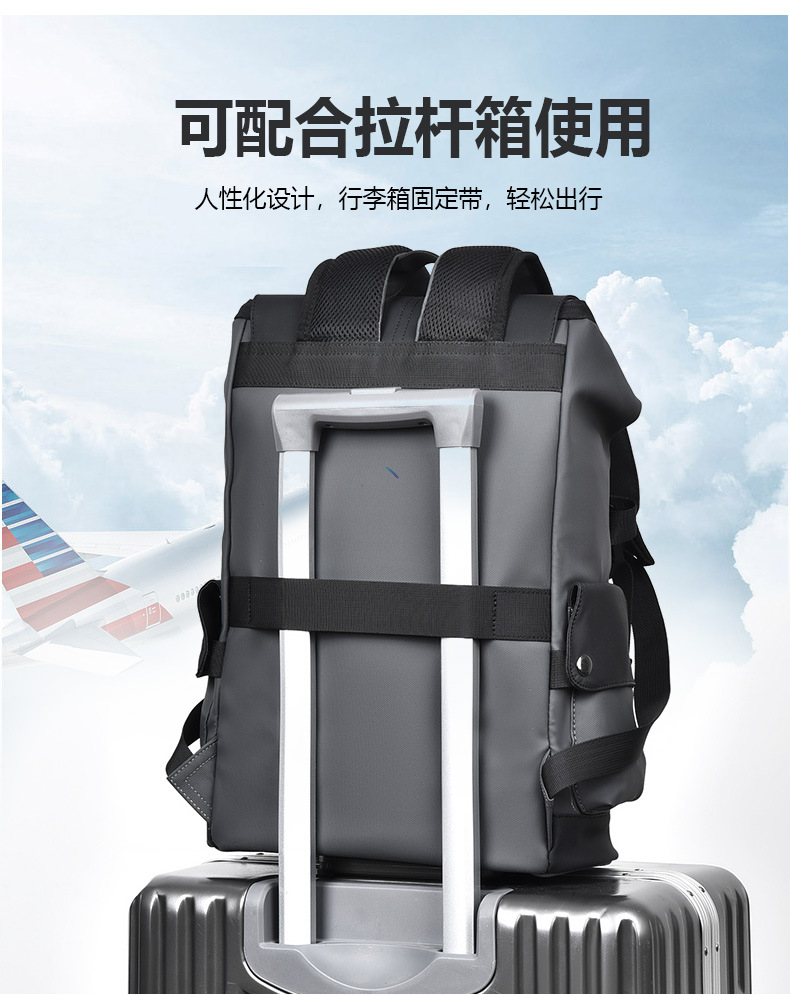 Transfronteriza nueva mochila de negocios mochila de hombre bolsa de computadora de viaje de gran capacidad bolsa de energía de moda cuero PU pic 10
