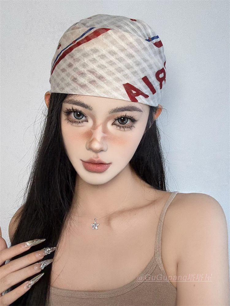 American y2k millennium Girl headscarf, hip-hop street style cool square scarf, new thin and simple hair band and headband pic 4