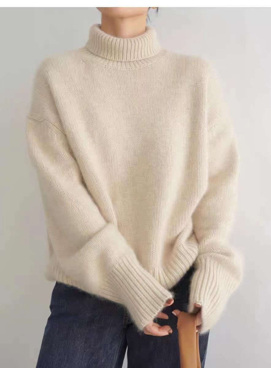A loose and versatile knitted pullover with a laid-back style for women to wear over a high-neck sweater from Europe and America in the autumn and winter of 2025 pic 26