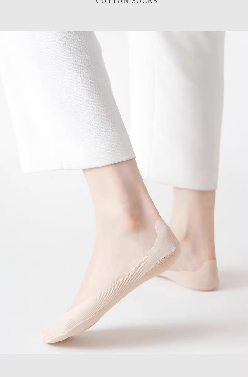 Ice silk boat socks for women, shallow mouth, invisible, freely cut summer thin sweat-absorbing and breathable socks, silicone anti-slip and non-dropping heel socks pic 16