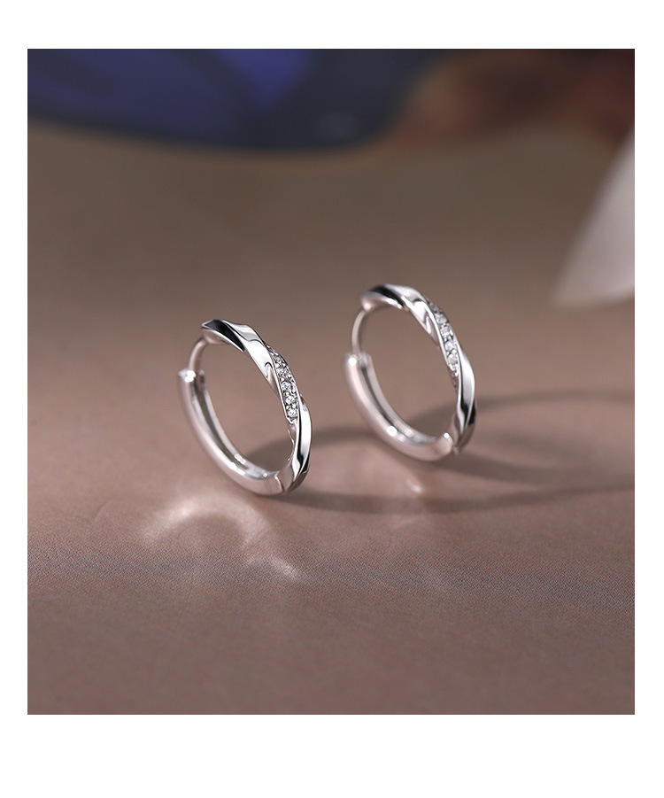 Mobius micro-inset earrings for women, 2024 new style ear buckles, niche design, high-end earrings, simple and light luxury stud earrings pic 10