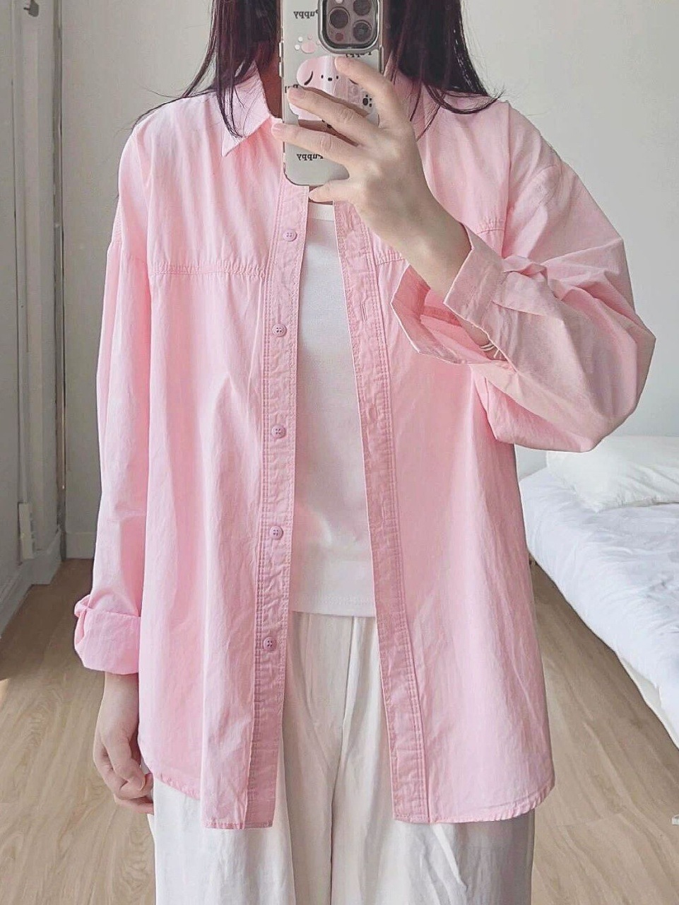 The 2025 new dopamine cream-colored pure cotton shirt is suitable for women to wear as a loose shirt coat in summer for sun protection pic 18