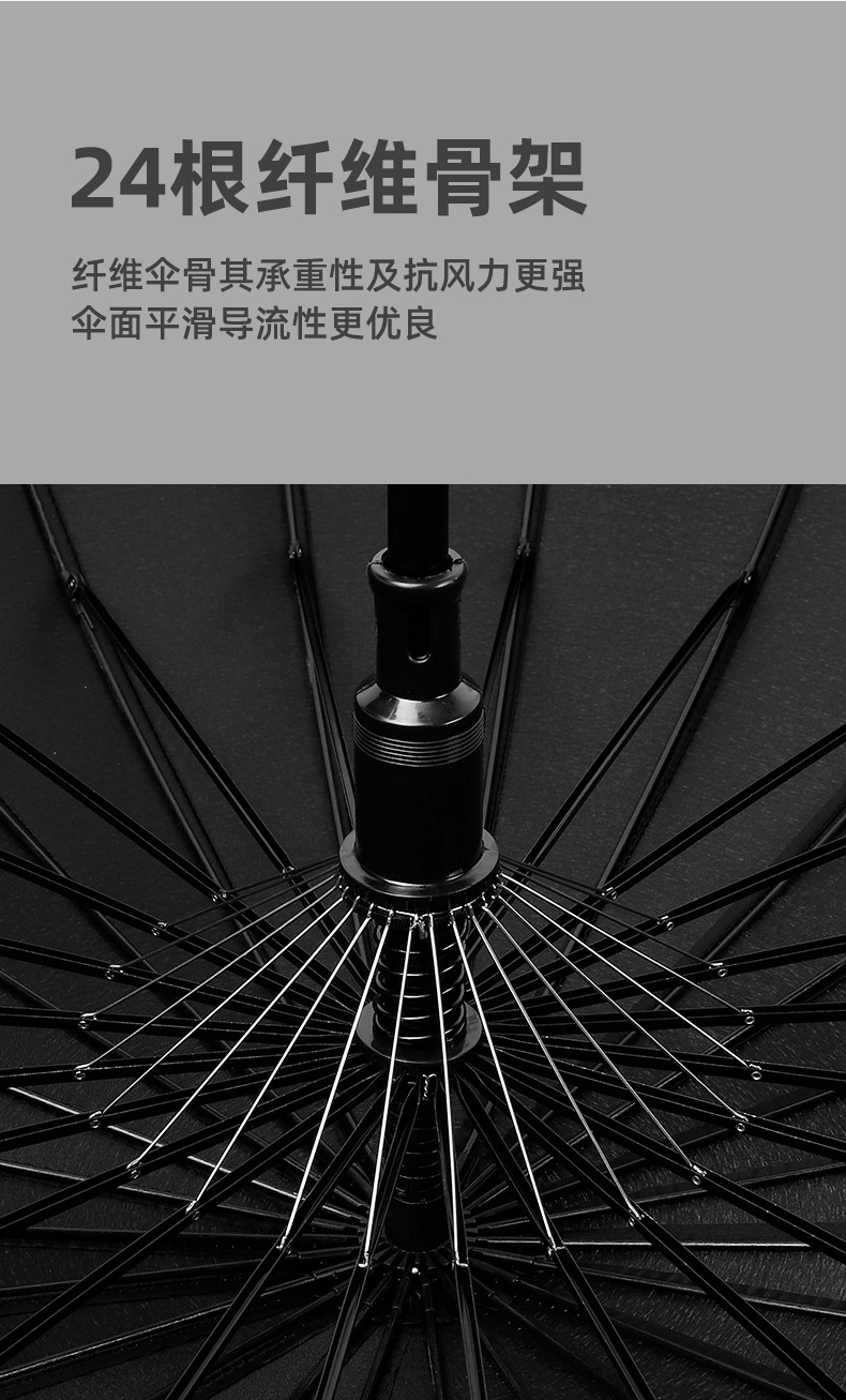 23-inch automatic long-handled umbrella, curved handle gift, straight pole umbrella, 24-bone golf advertising umbrella, custom printed logo pic 23