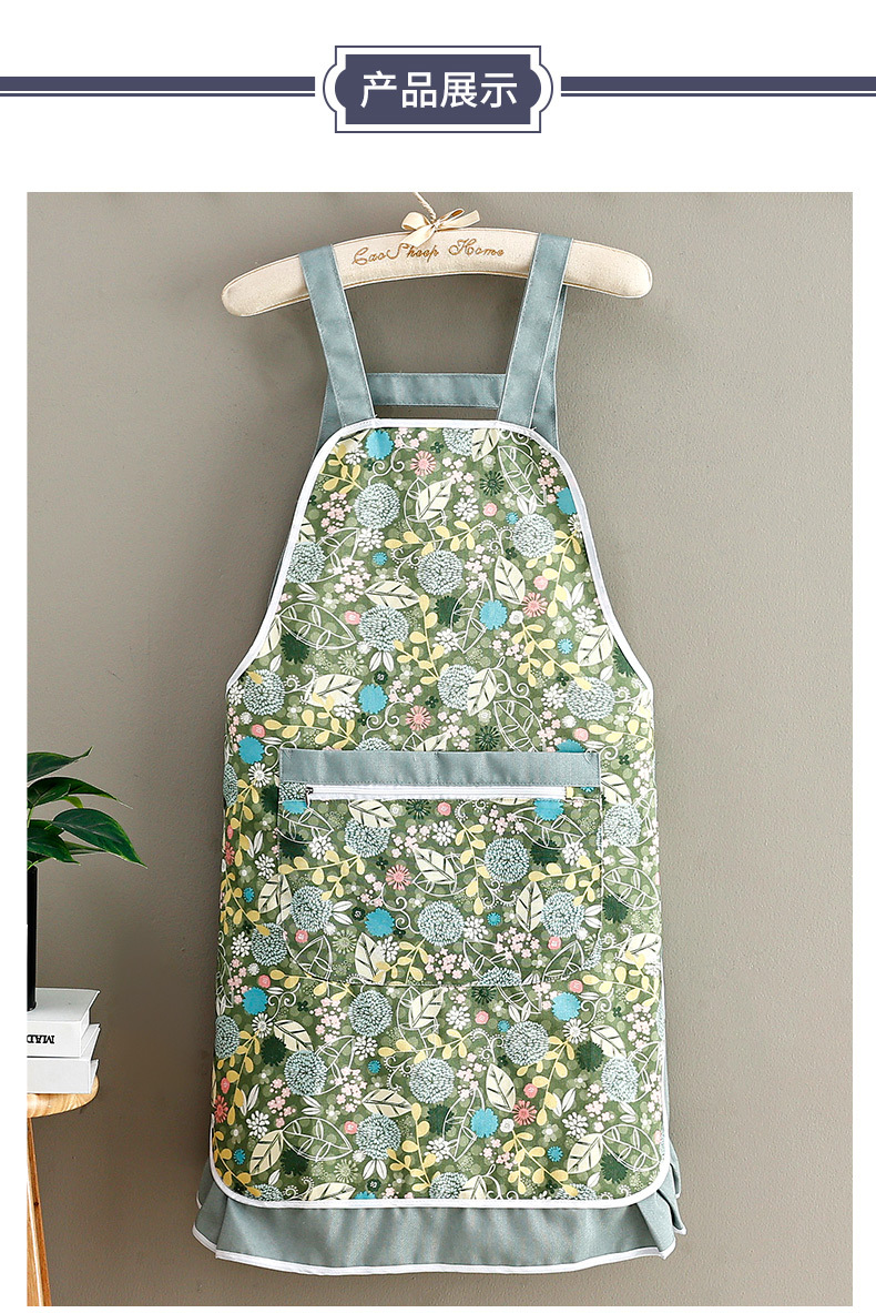 Home kitchen apron, stain-resistant and wear-resistant canvas, fresh and simple couple waists, restaurant work clothes, stain-resistant country style, sleeveless Korean style apron for women pic 8