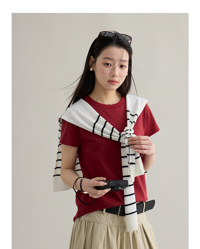 【 Blockbuster B: Super Comfortable Double-collar T-shirt with Upgraded Fabric 】 Spring short-sleeved T-shirt pic 72