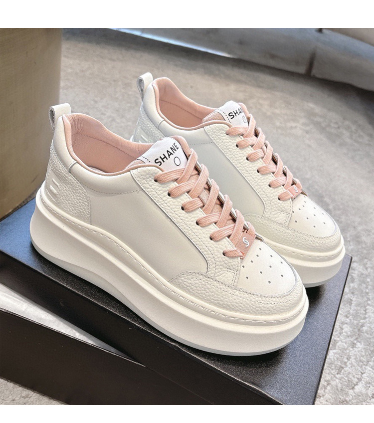 Xiaoxiangfeng thick-soled white sneakers for women 2025 new style, cake-soled cookie shoes, dwarf fun height-increasing shoes, sports casual shoes pic 8