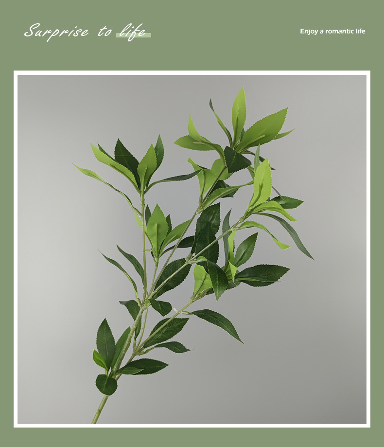 森系莫奈花园仿真花婚庆用花芦荟草蓬莱松尤加利绿叶批发办公文化园艺装饰详情4