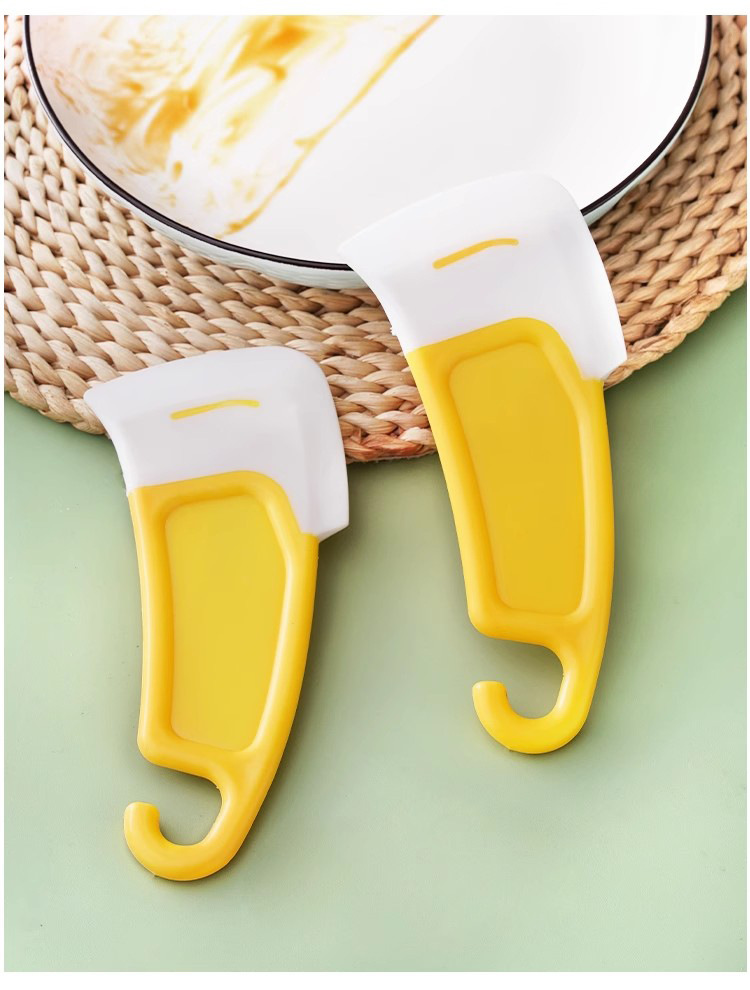 Yellow silicone scraper for cleaning the bottom of kitchen stoves, pans and plates, soft scraper, high-temperature resistant scraper blade, kitchen tools pic 5