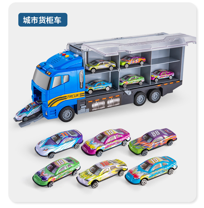 儿童玩具车模型2-3岁4宝宝仿真货柜合金小汽车男孩消防工程车套装详情16