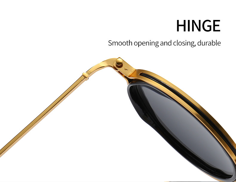 孙红雷同款复古圆框金属墨镜男2023新款跨境外贸批发亚马逊太阳镜时尚潮流防紫外线偏光镜男士墨镜详情18