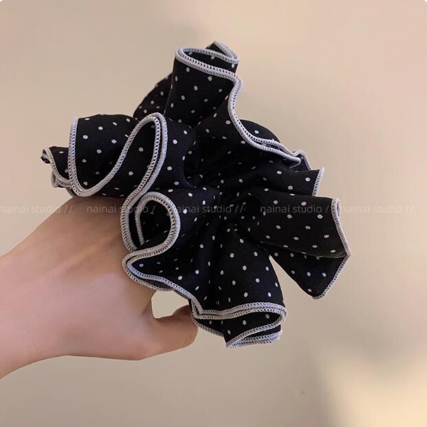 法式优雅波点大肠发圈网红2025新款简约温柔低马尾头绳女款发圈详情10