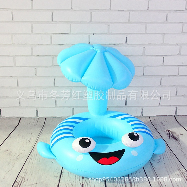 儿童加厚浮圈宝宝救生圈婴儿充气腋下比目鱼卡通造型泳圈玩具详情2