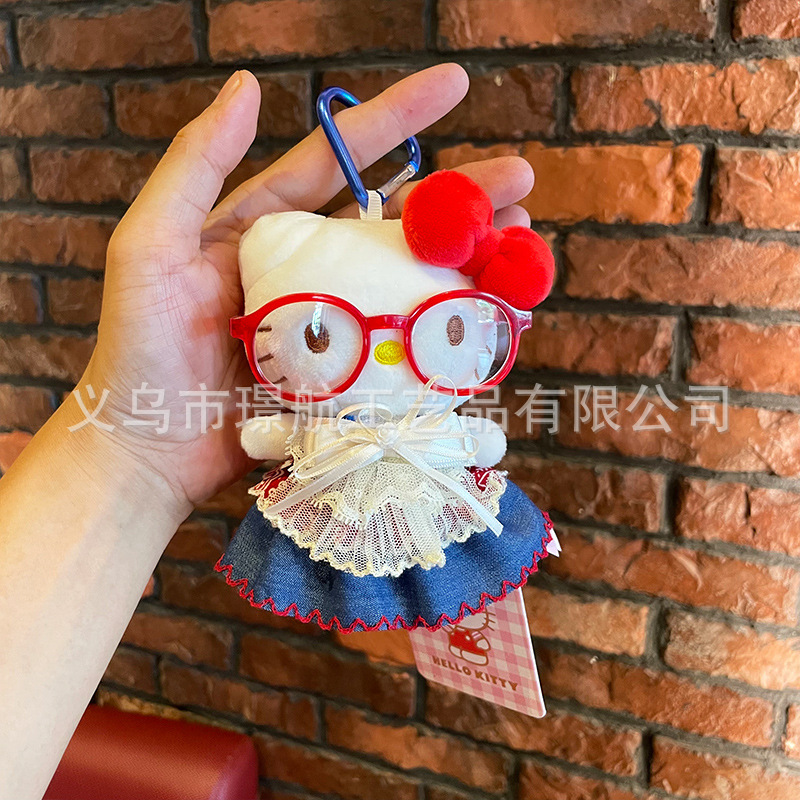 Official cute secondary creation hellokitty small pendant plush toy kt cat keychain pendant bag pendant pic 2