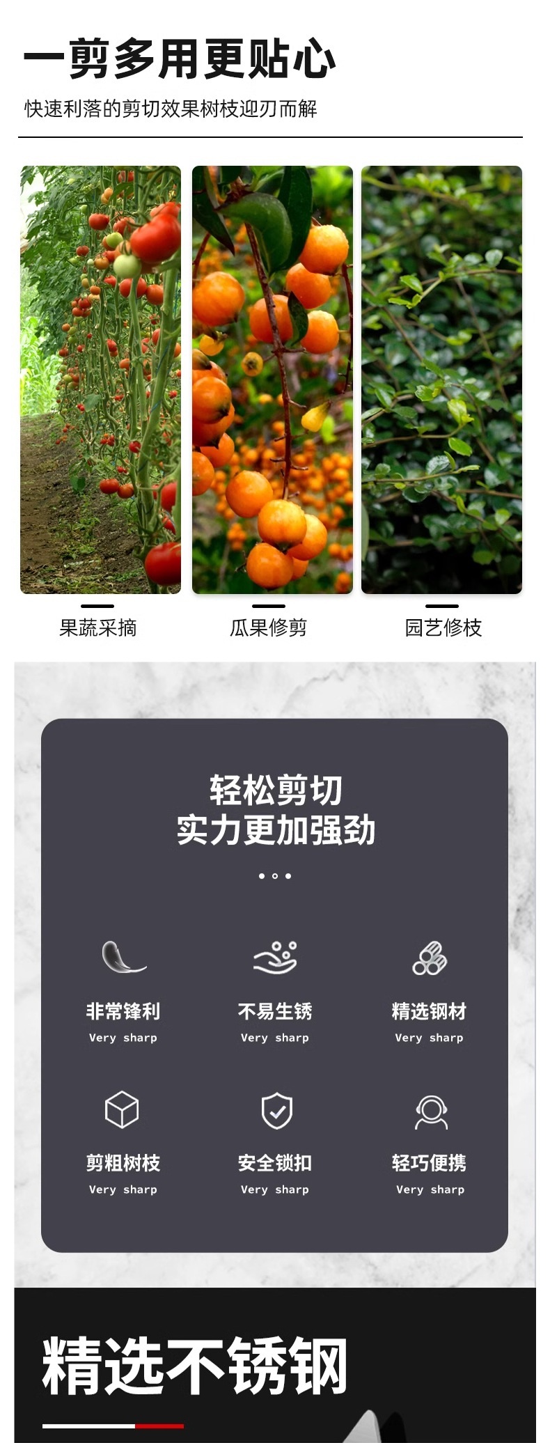 剪枝果树修枝剪刀园艺园林修花枝剪家用花剪剪枝花卉剪刀详情1