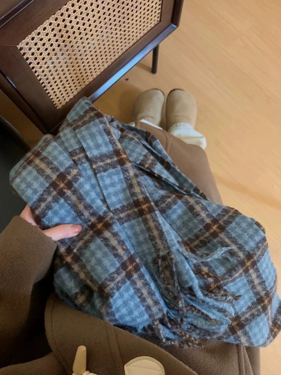 格子围巾大集合~韩系复古流苏ins女秋冬季学生百搭保暖氛围感围脖详情21