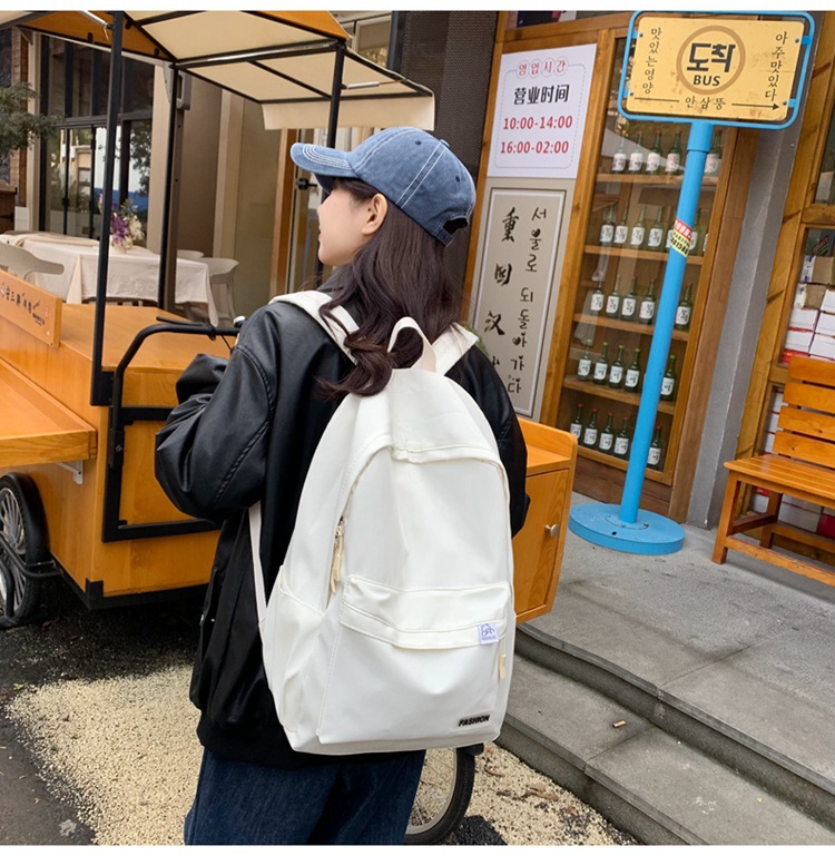 学生双肩包韩版时尚纯色中小学生书包大容量户外旅行背包厂家批发详情26