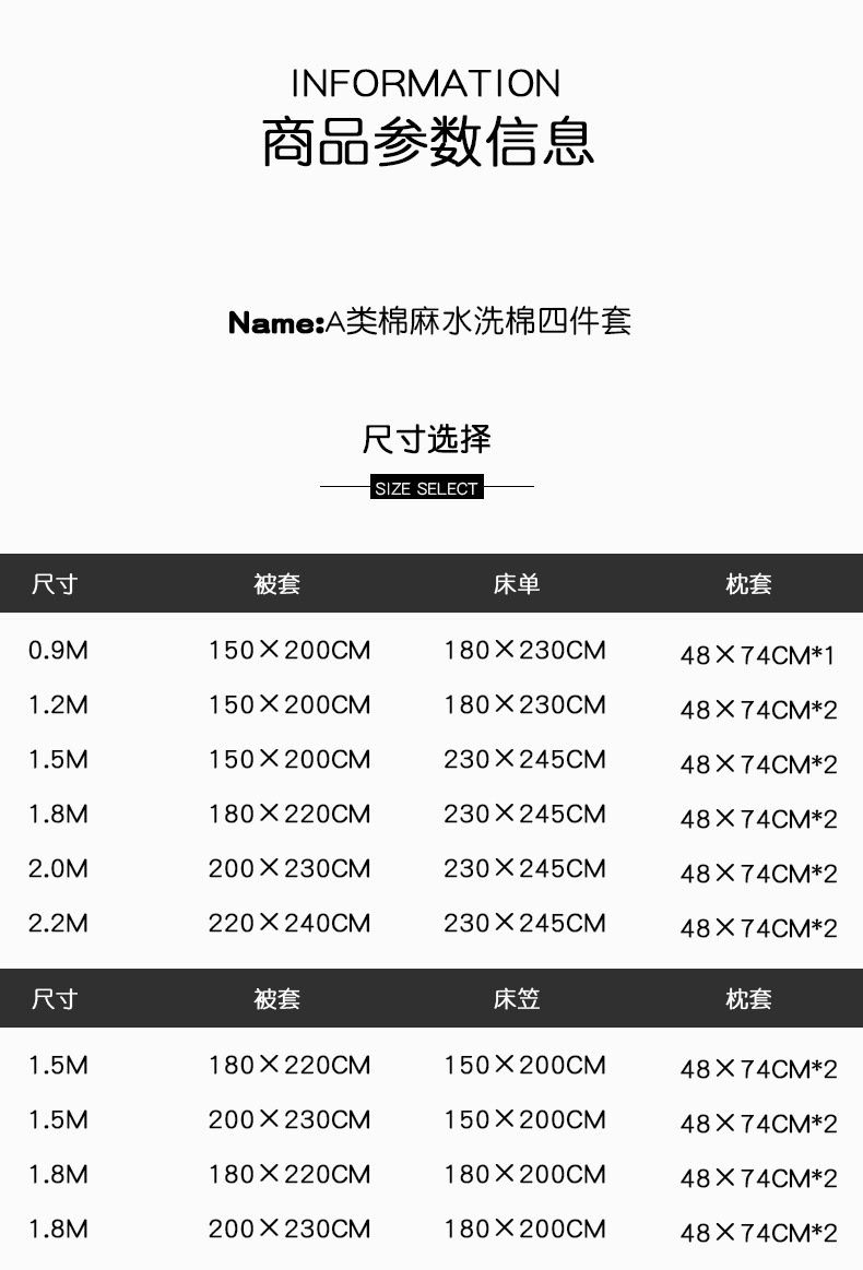 A类母婴级水洗棉四件套双层纱被套宿舍床单三件套家用床品床笠4详情14