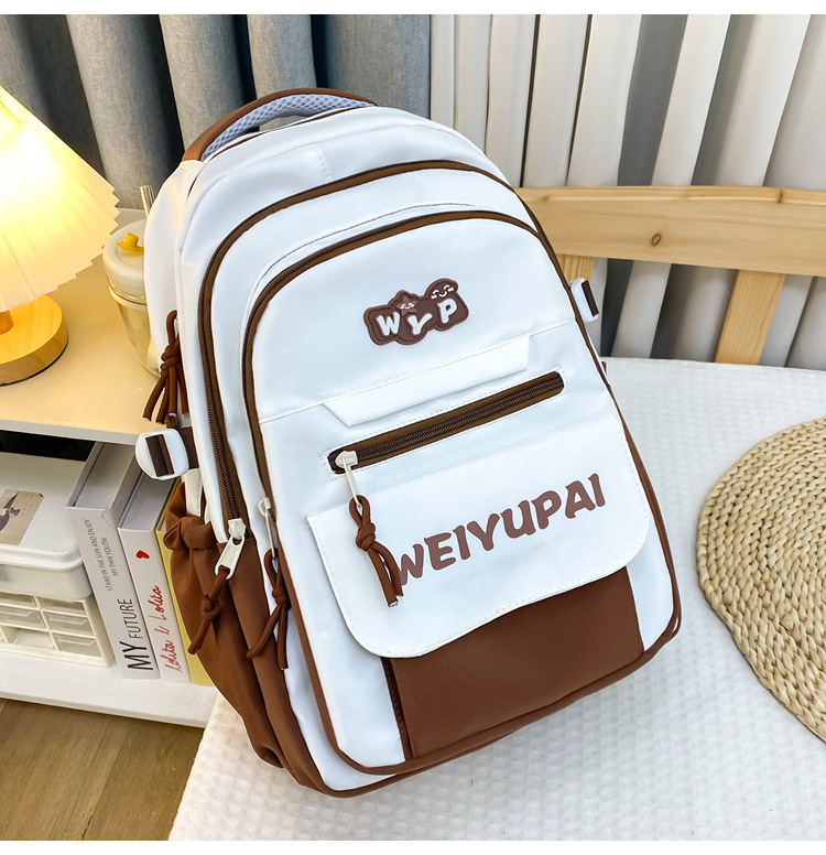 High-appearance-level color-blocking schoolbags for female junior high school students, large-capacity backpacks for high school students, multi-layered load-reducing backpacks for primary school students pic 18