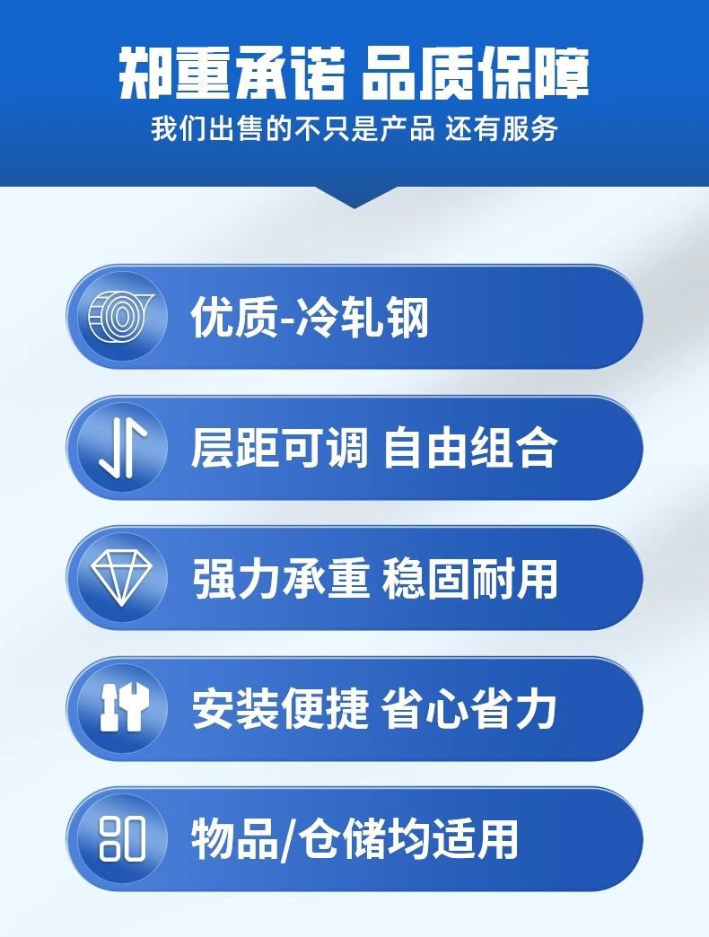 多层仓储货架6层货架商用储藏室仓库家用钢制收纳置物架落地铁架详情1