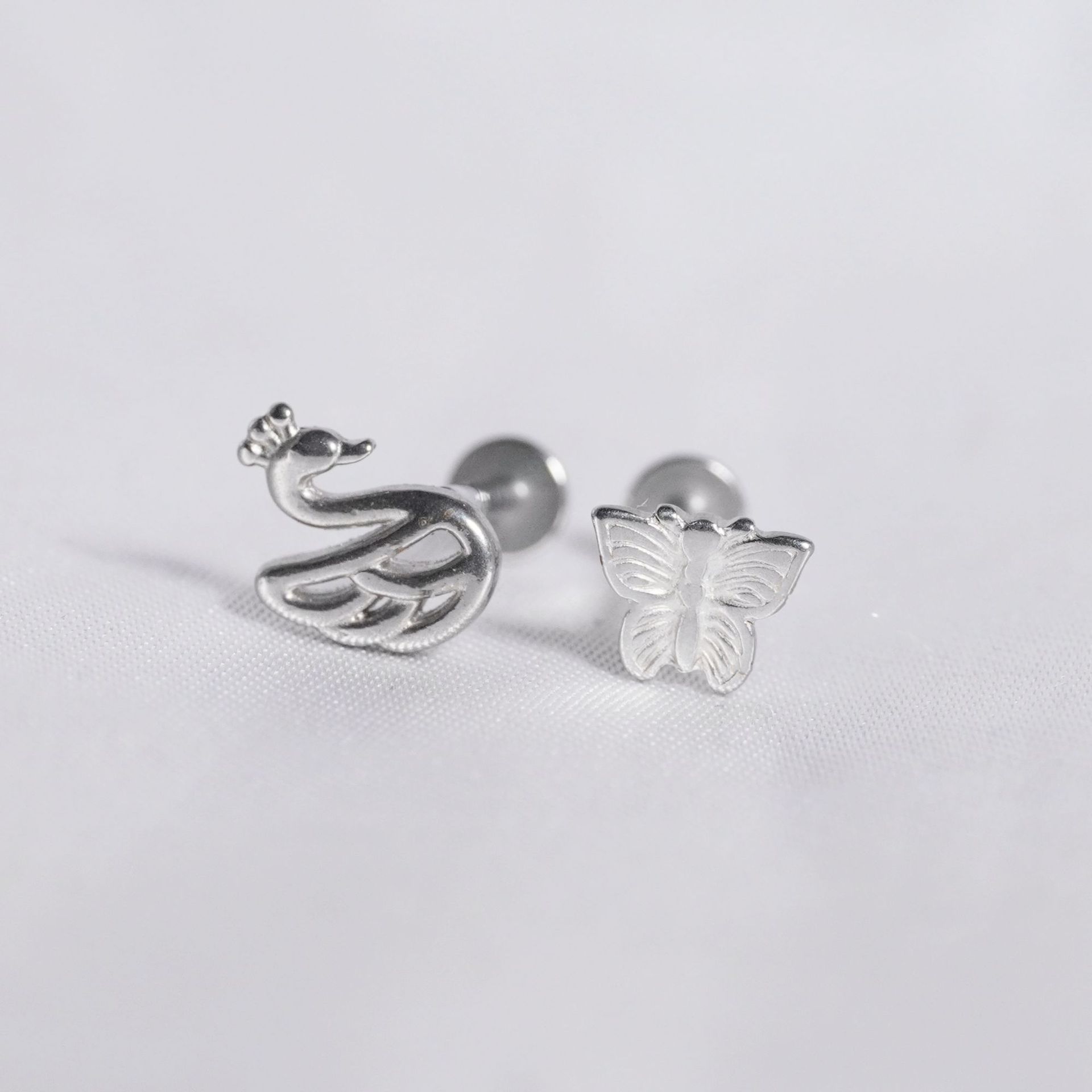 小天鹅蝴蝶内牙唇钉不锈钢个性鹿角耳骨钉欧美新款唇饰穿刺饰品详情9