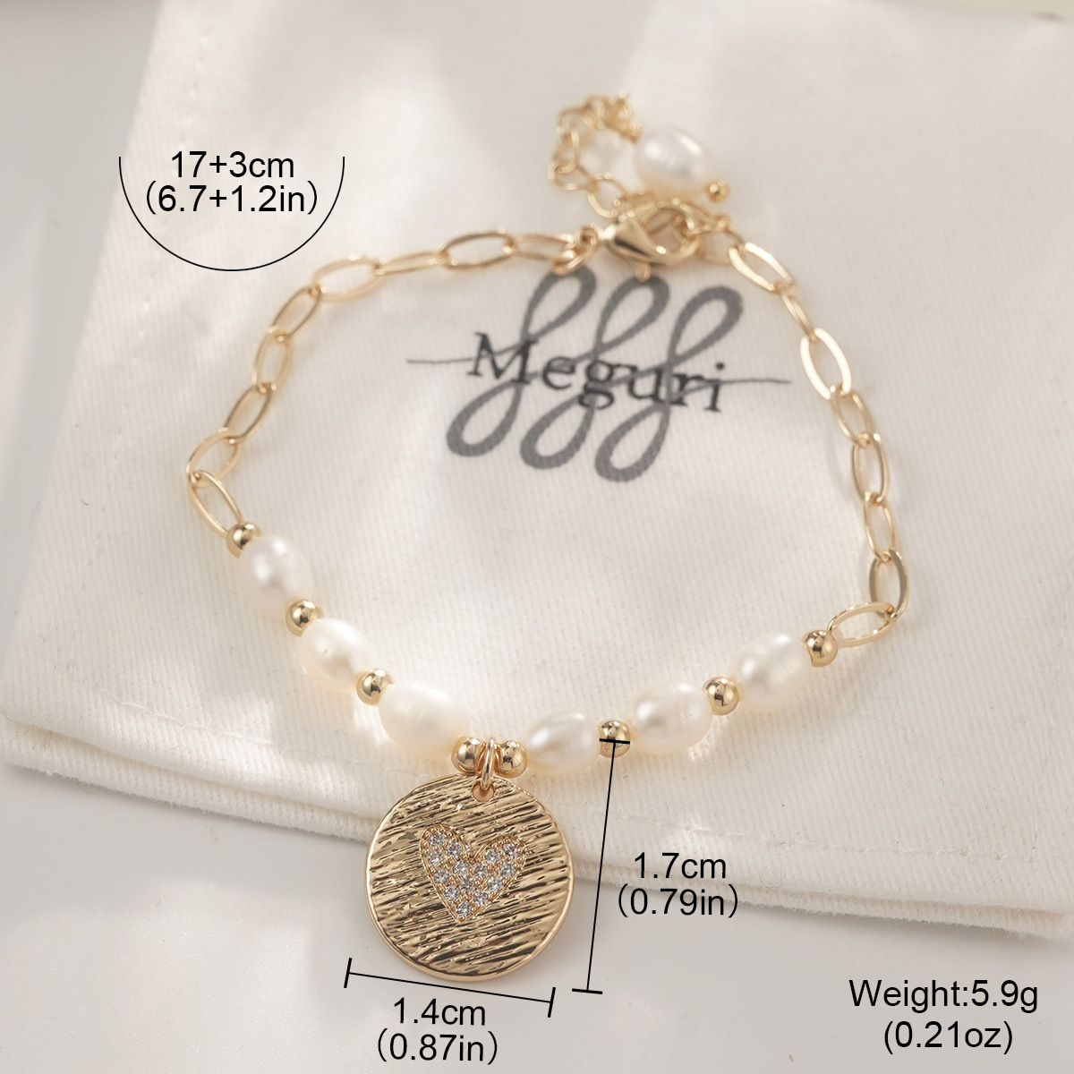 复古时尚天然珍珠手链 ins闺蜜同款串珠简约轻奢小众爱心吊坠手串详情31