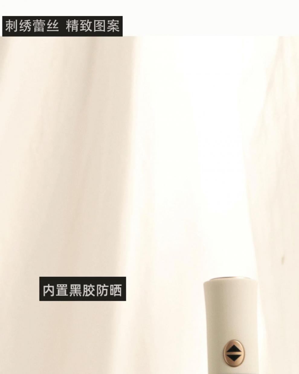 刺绣双层黑胶防晒少女心蕾丝全自动防紫外线晴雨两用遮阳太阳伞详情3