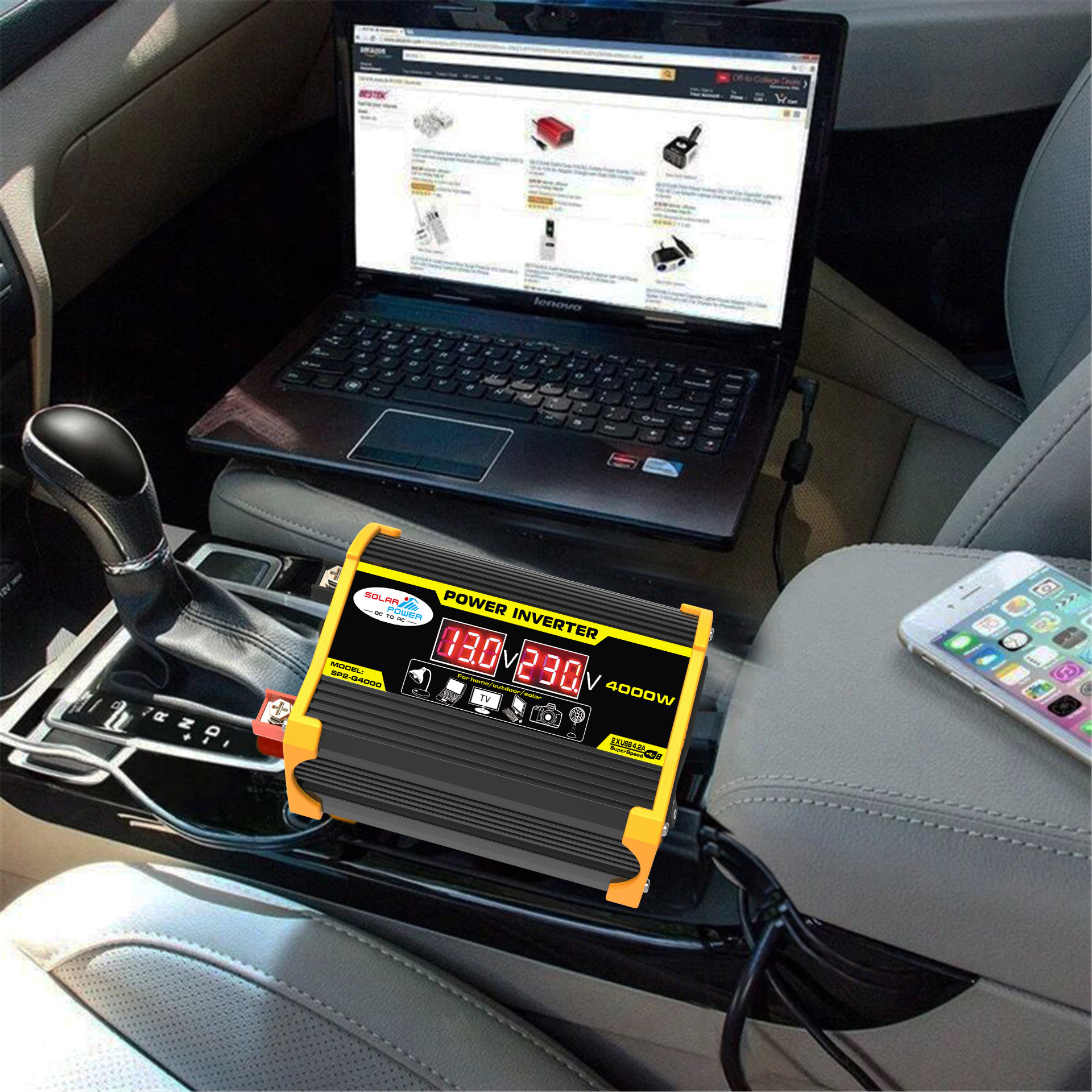 Cross-border e-commerce bestseller Legend II inverter 12V to 220V/110V300W labeled 4000W pic 16