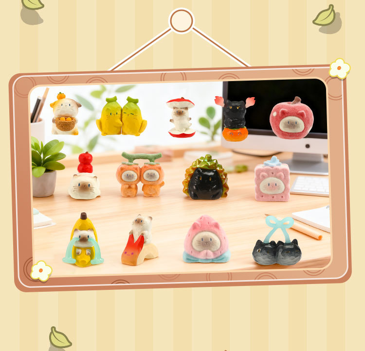The cat PAI is indeed fun. The blind box Siamese cat figurine is a creative couple and becomes a figurine desktop birthday gift for women pic 6