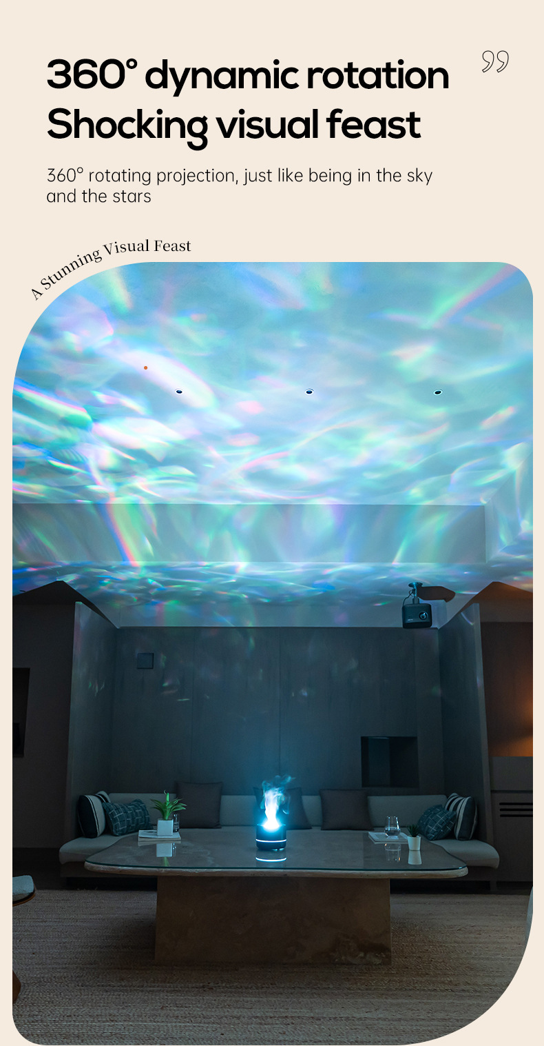 2025新款星空投影香薰机礼物USB插电大雾量七彩浪漫氛围灯加湿器详情25