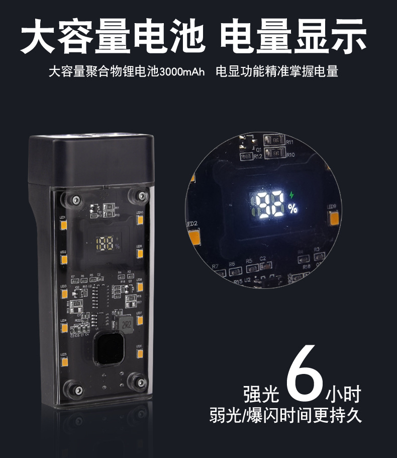 2024 New high-intensity bicycle light, outdoor mountain bike headlight, USB charging transparent cycling equipment, night riding light pic 6