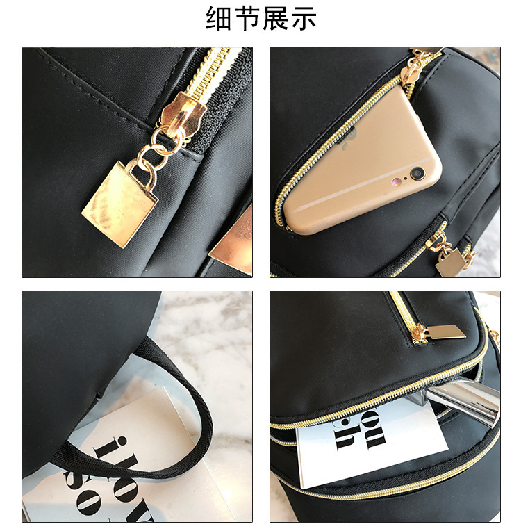 新款随身双肩包女士包防水尼龙牛津布休闲旅行背包户外出行小包包详情7